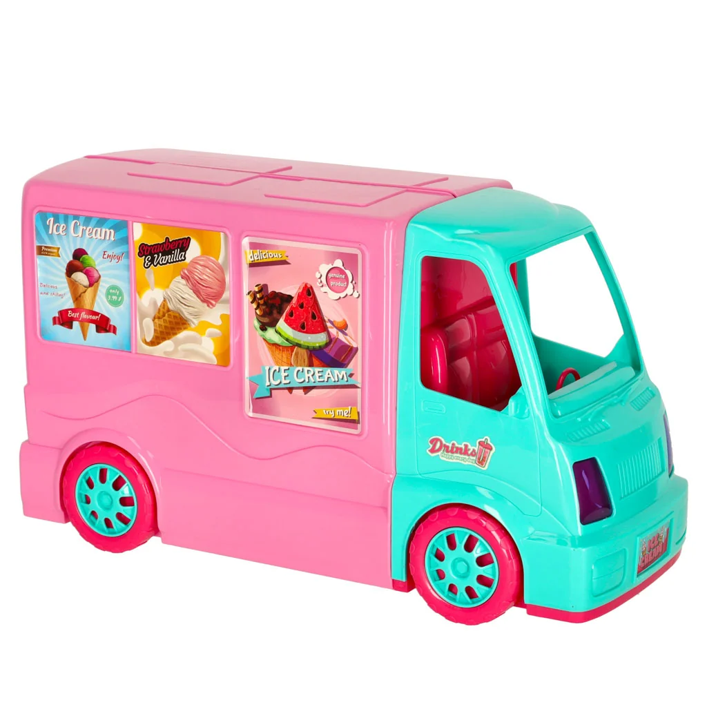 Autíčko pre bábiky Food Truck a kemp – 21 dielna sada