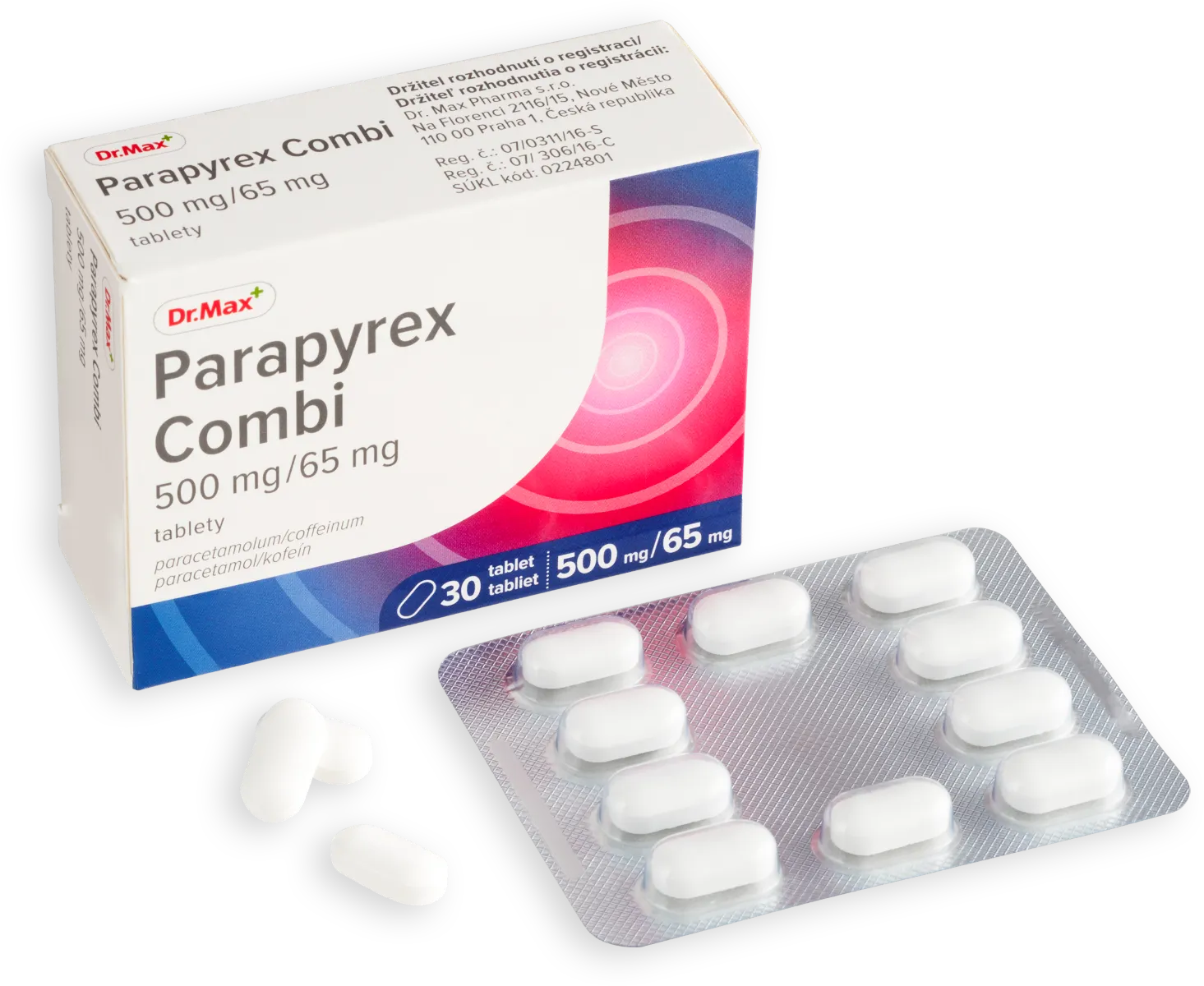 Parapyrex Combi 500 mg / 65mg 1×30tbl, liek proti bolesti a horúčke