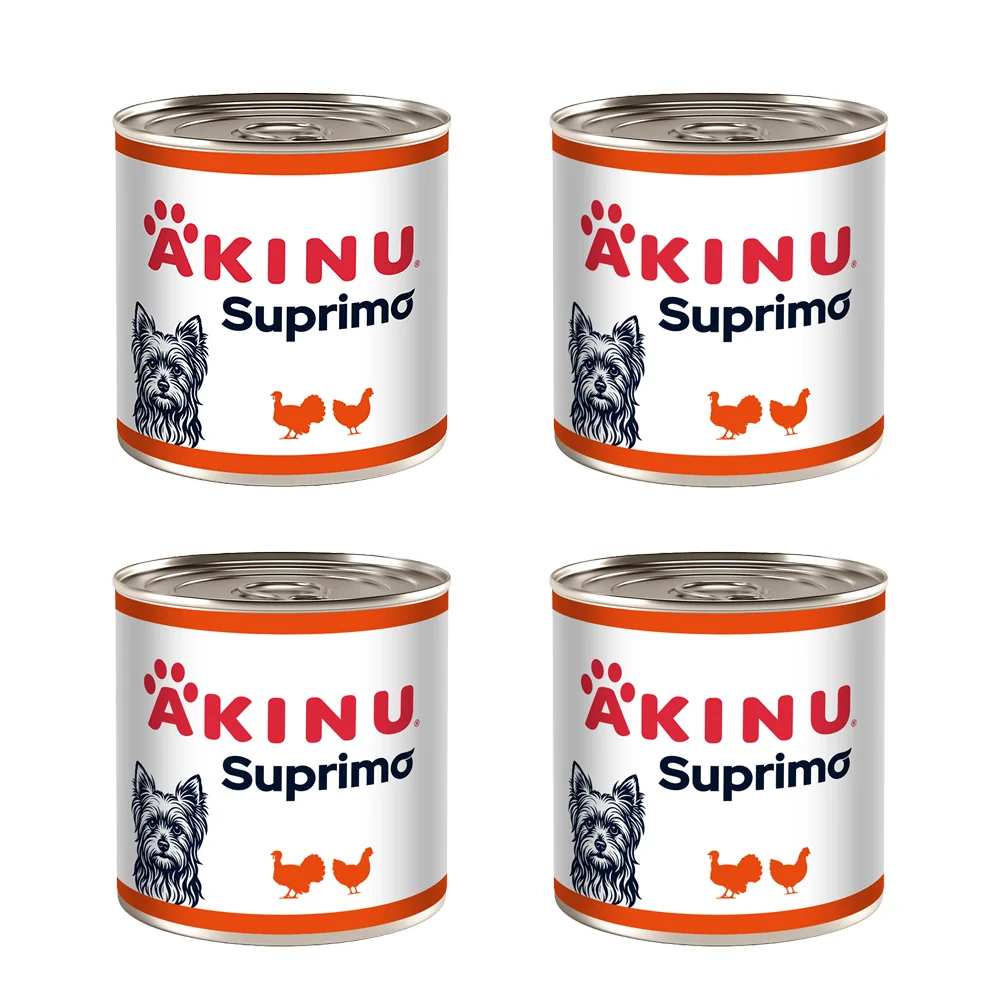 Akinu SUPRIMO Mleté s morčacím mäsom v konzerve pre psov 400 g MTP 4 ks