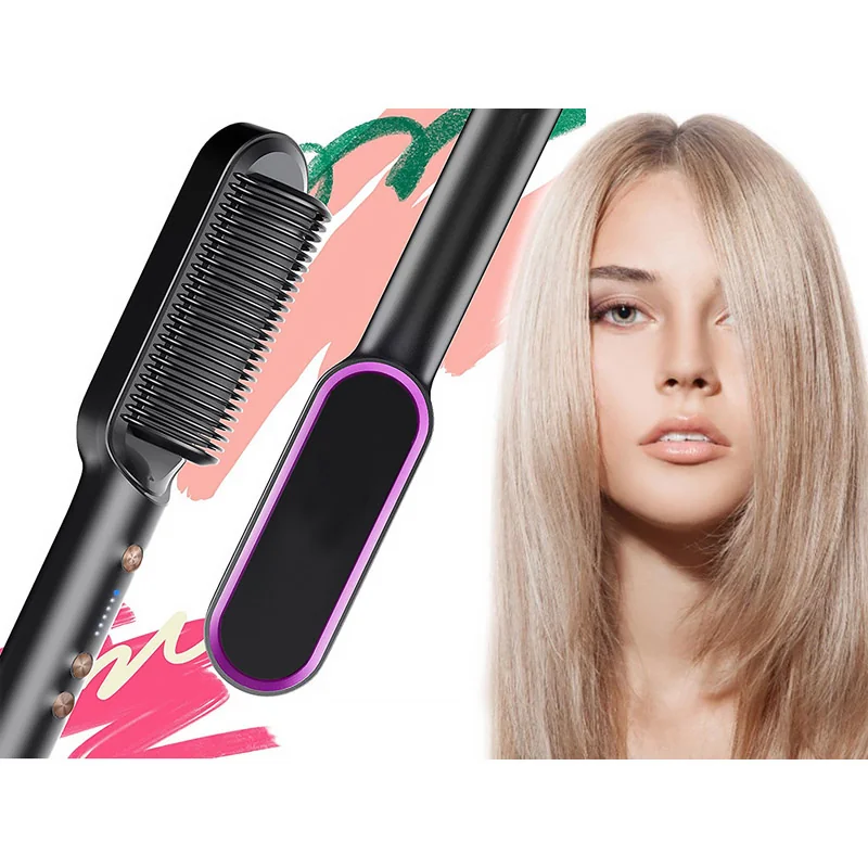 Žehlička na vlasy kefa na vyrovnávanie vlasov STRAIGHT COMB FH909WH BIELA