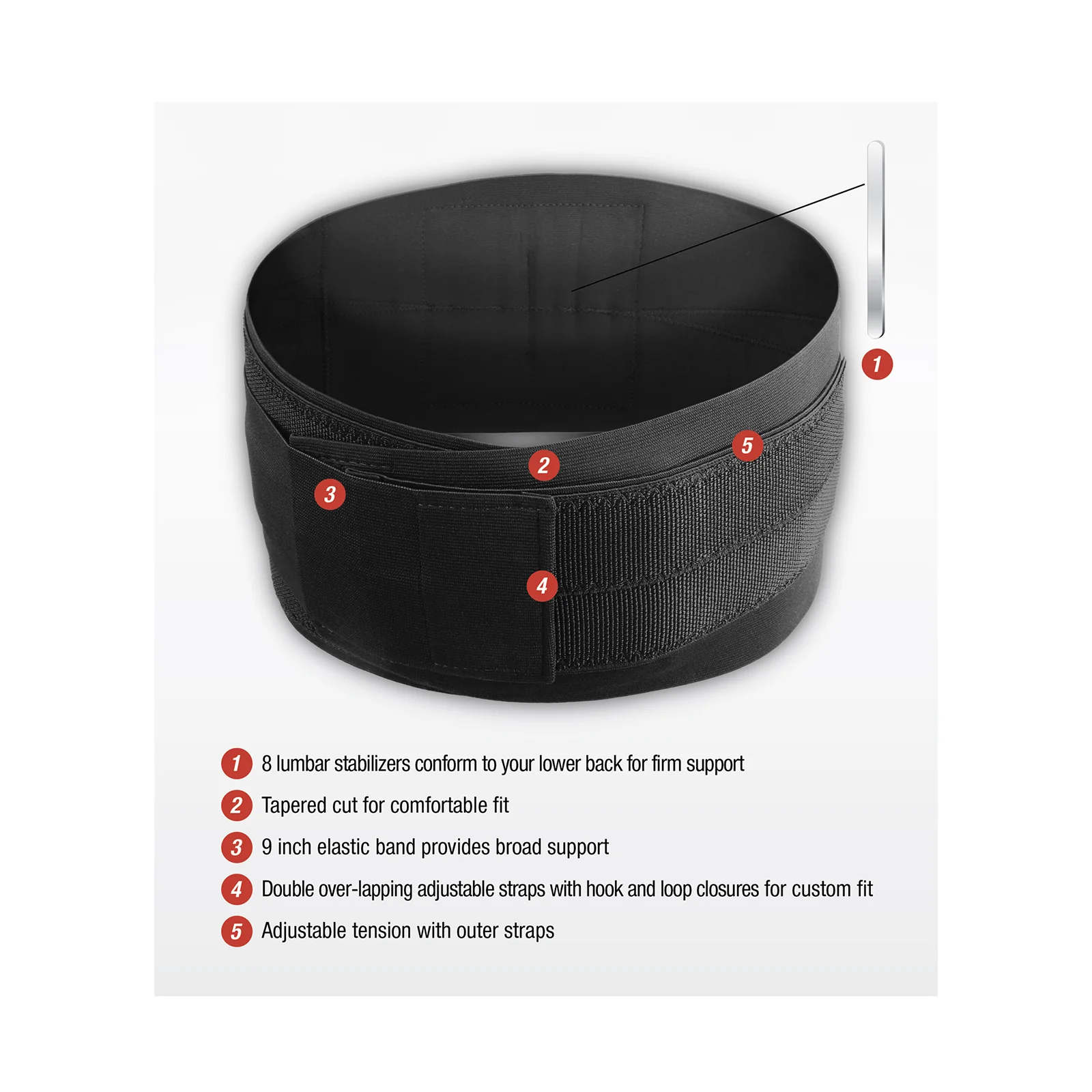 Mueller® Adjustable Back Brace, bedrový pás 1 ks