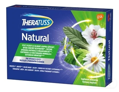 TheraTuss Natural pastilky 1x16 tbl, pastilky na podráždené hrdlo