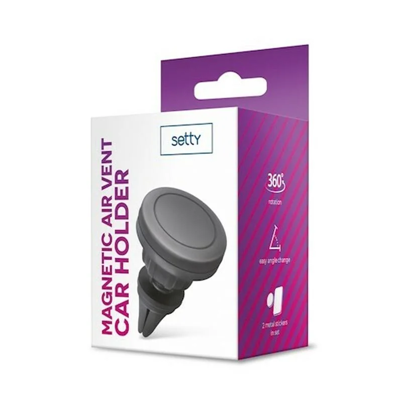 SETTY Magnetický držiak do auta, čierny GSM028304