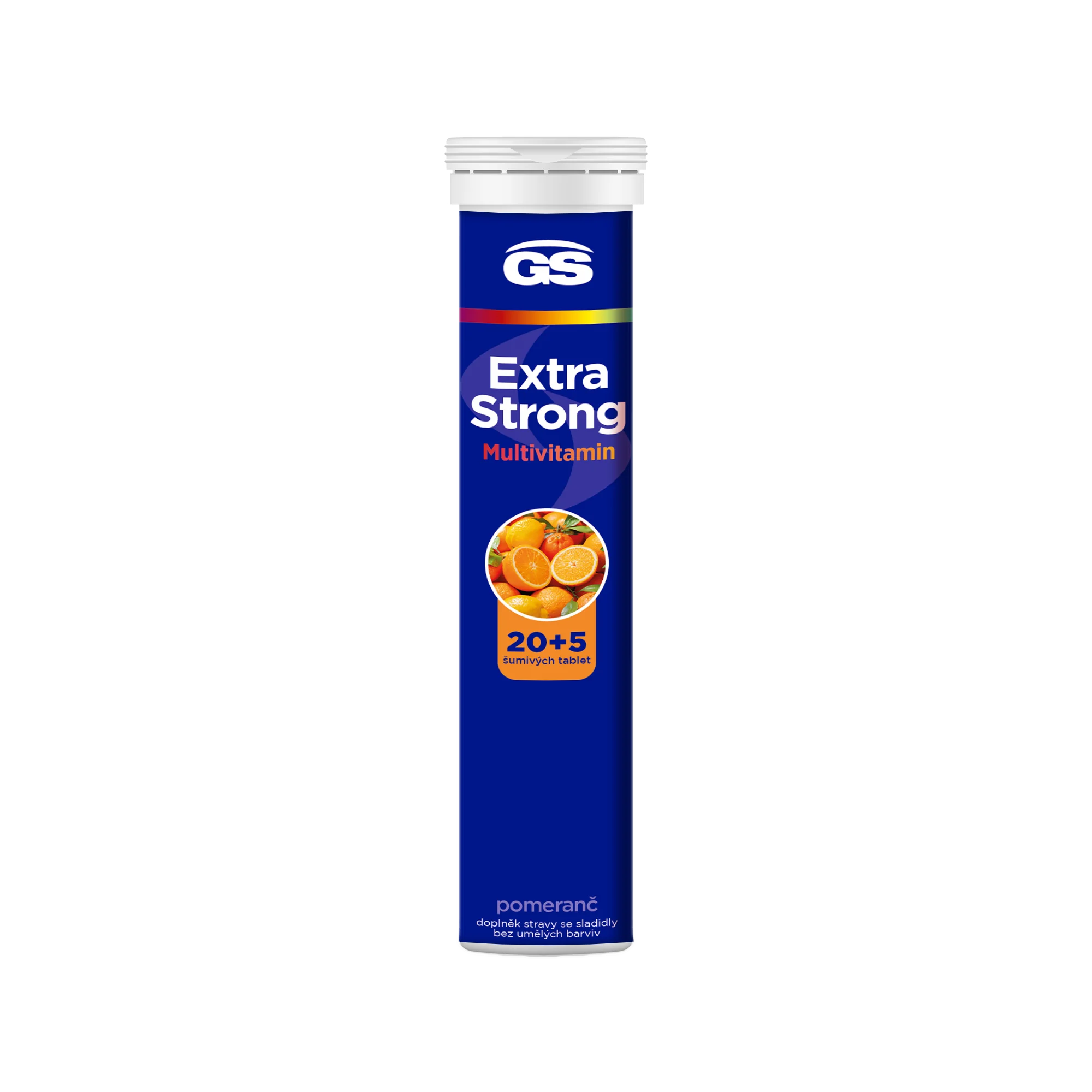 GS Extra Strong Multivitamin pomaranč eff.tbl.20+5 1×20+5 tbl, výživový doplnok