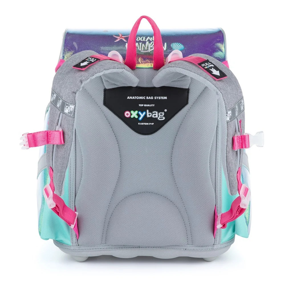 Školský batoh PREMIUM Ocean rainbow modro-ružový