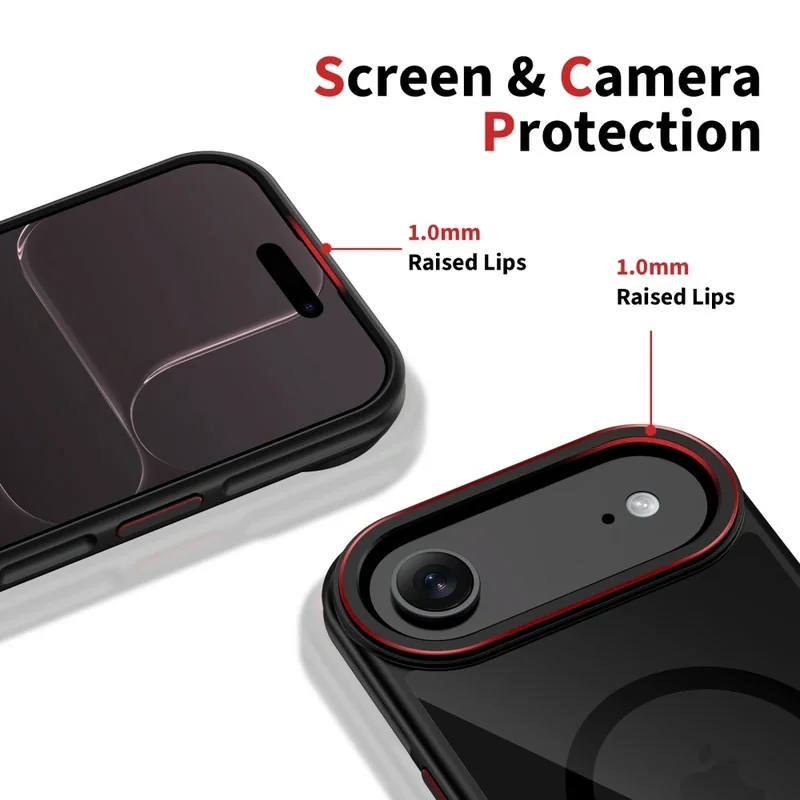 Tech-Protect MagHybrid MagSafe kryt na iPhone 17 Air, čierny / červený