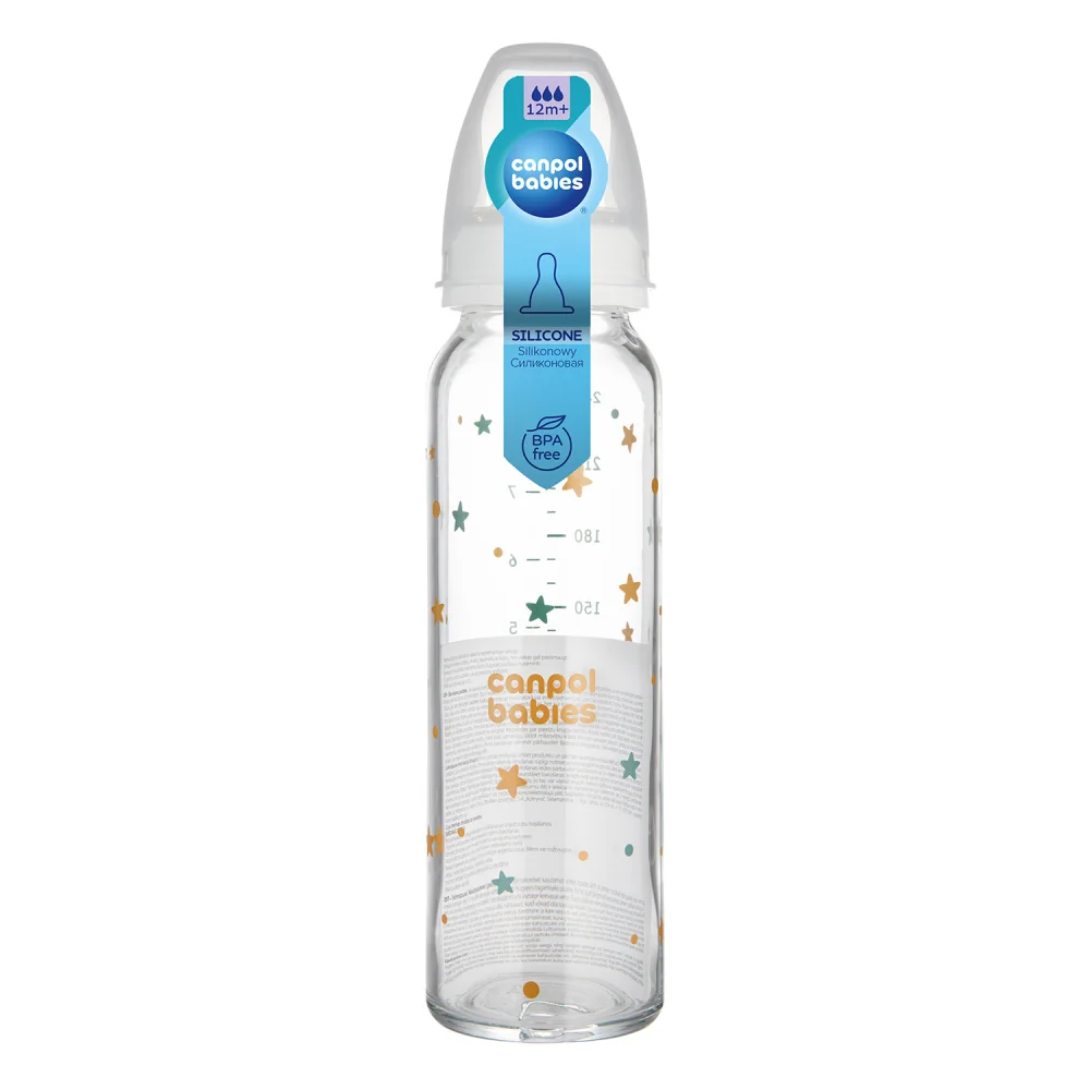 Canpol Babies Fľaša Dekor 240ml 1×1 set, detská starostlivosť