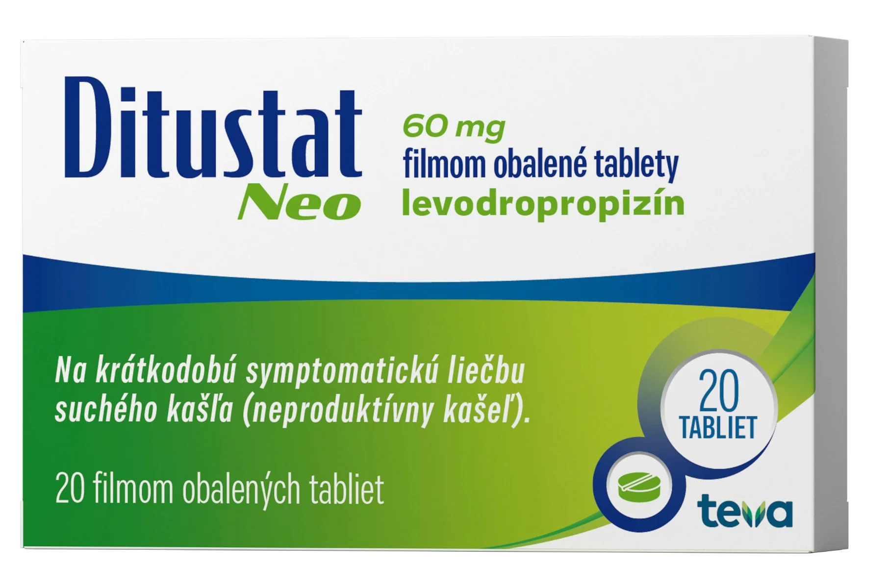 Ditustat Neo filmom obalené tablety tbl flm 20x60 mg 1×20 tbl, liek
