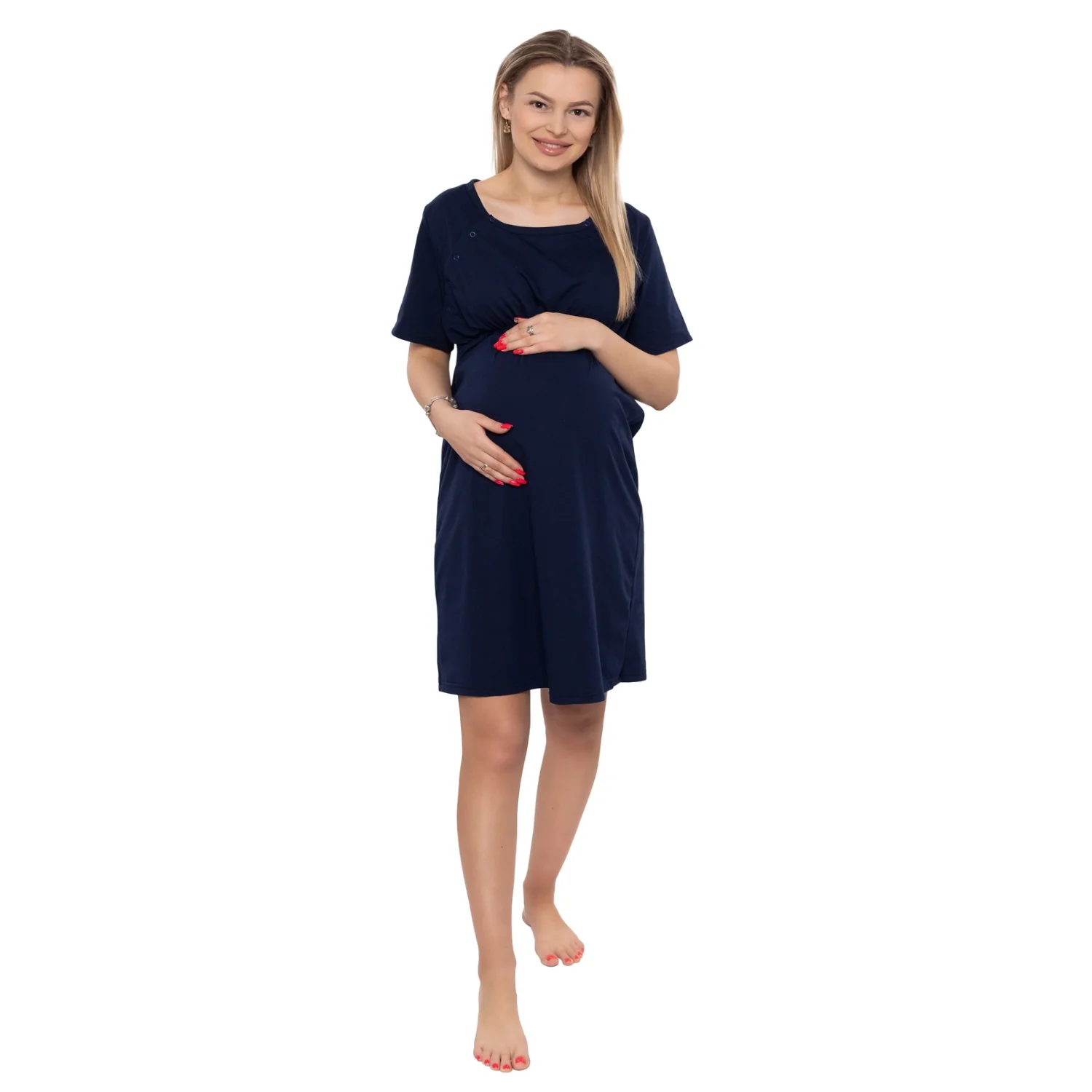 Dámska tehotenská/dojčiaca nočná košeľa Luna, granat, veľ. XL