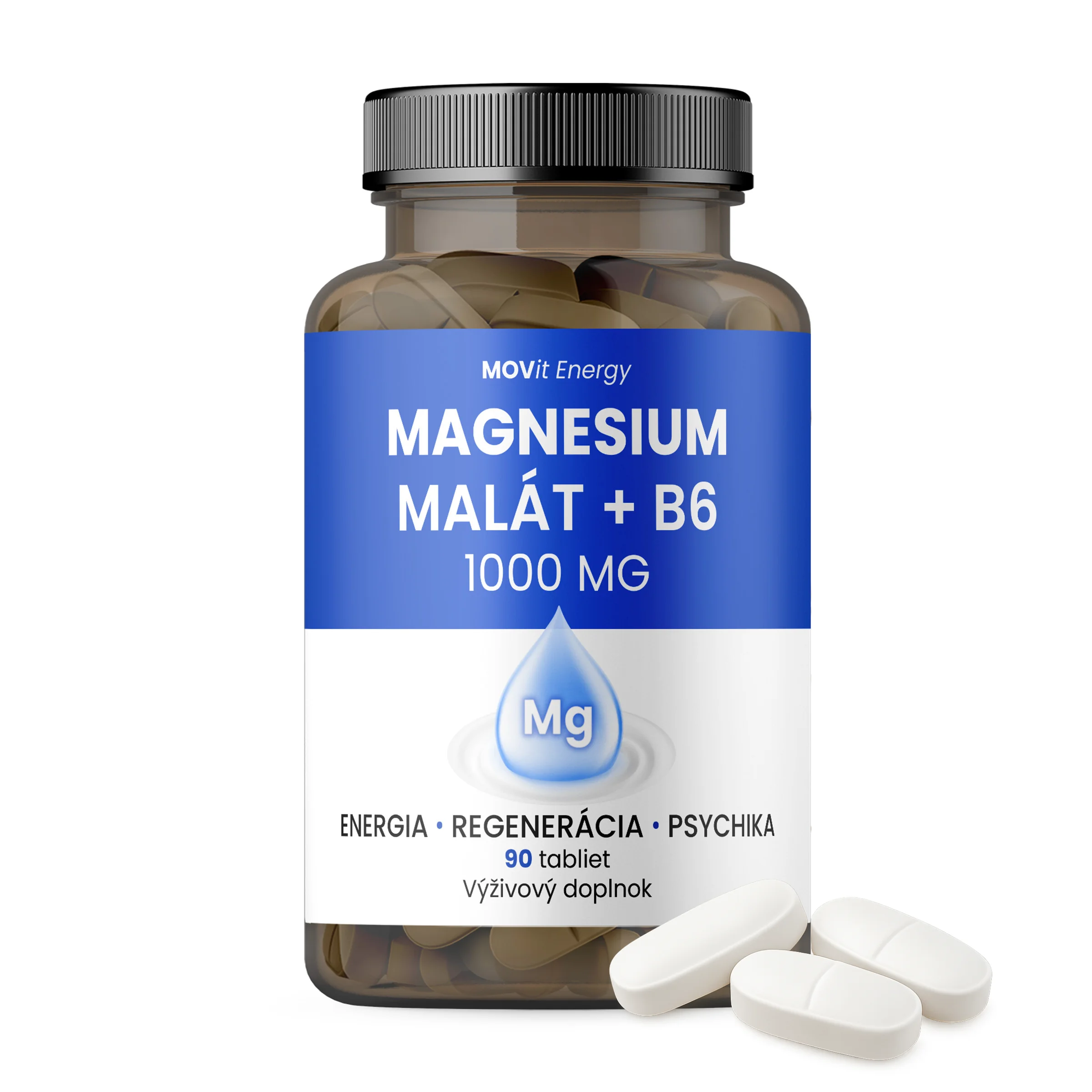 MOVit Magnesium Malát 1000 mg + B6 90 tbl