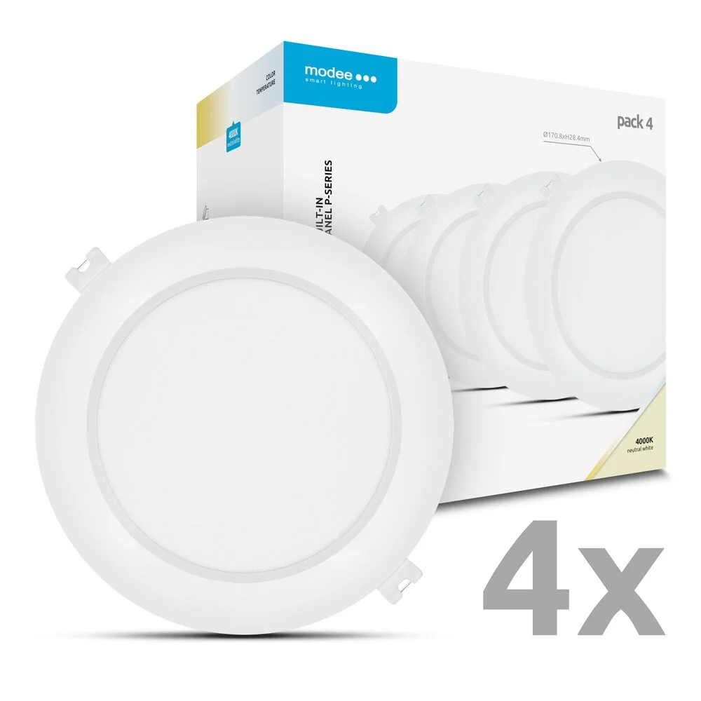 Modee LED panel podhľadový 12W 4000K biely 1320 lumenov 4ks