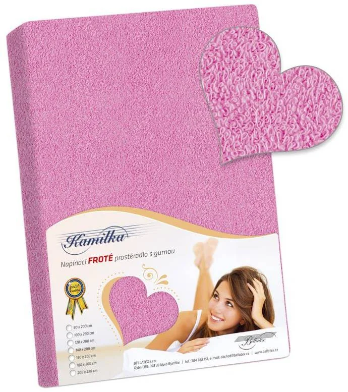 Froté prestieradlo 200x220 010 ružová K7 1×1 ks, posteľná plachta