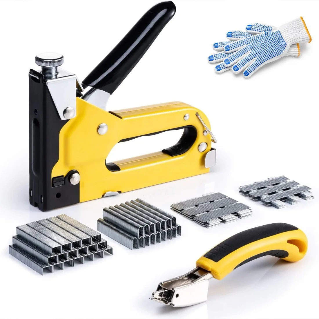 MG Stapler V2 ručná sponkovačka na čalúnenie a drevo, žltá