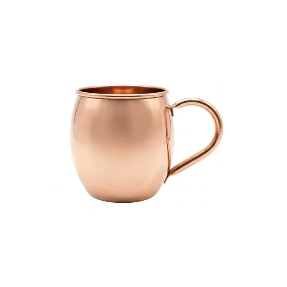 Medený bucľatý hrnček s uškom hladký 500 ml