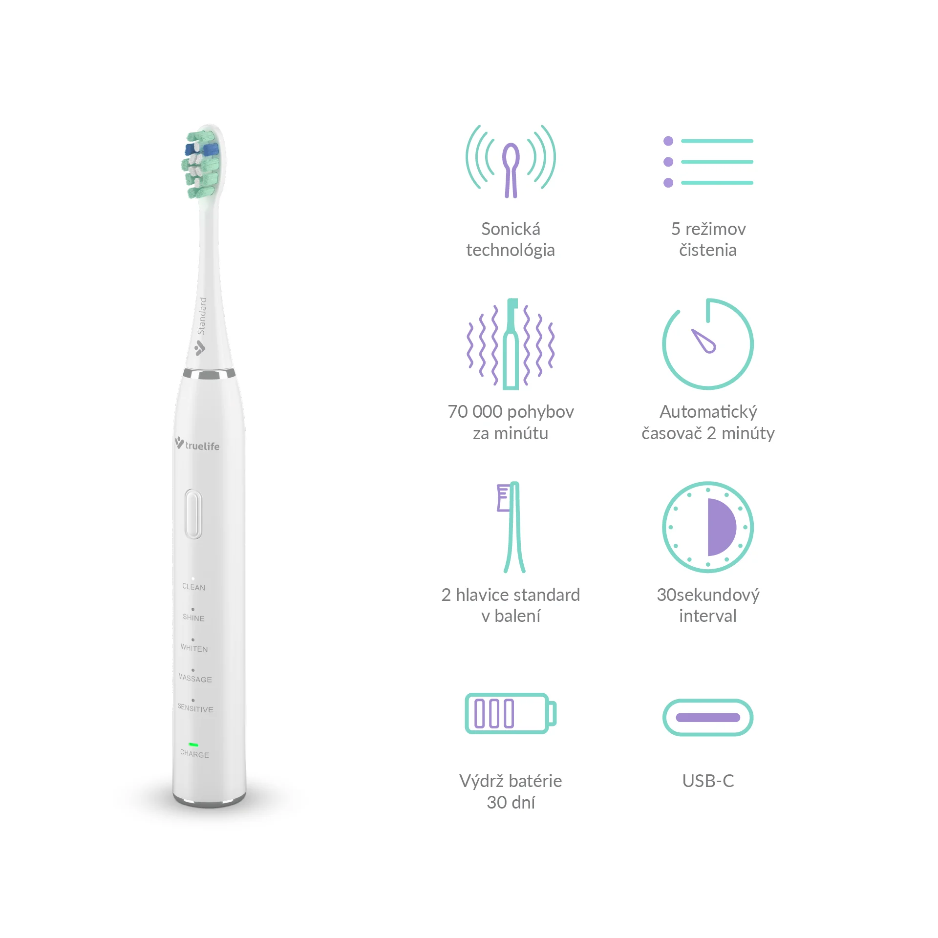 TrueLife SonicBrush Clean30 1x1 ks, sonická kefka