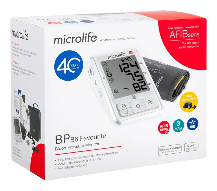 MICROLIFE TLAKOMER DIGITÁLNY BP B6 FAVOURITE 1×1 ks, tlakomer