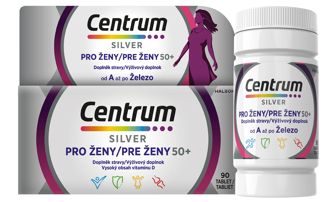 CENTRUM Silver pre ženy 50+, 90 tabliet 1x90 tbl, multivitamín pre ženy nad 50 rokov
