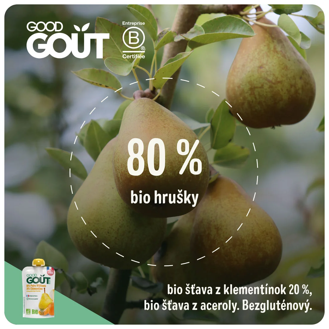 Good Gout BIO Hruška s klementínkou 120 g
