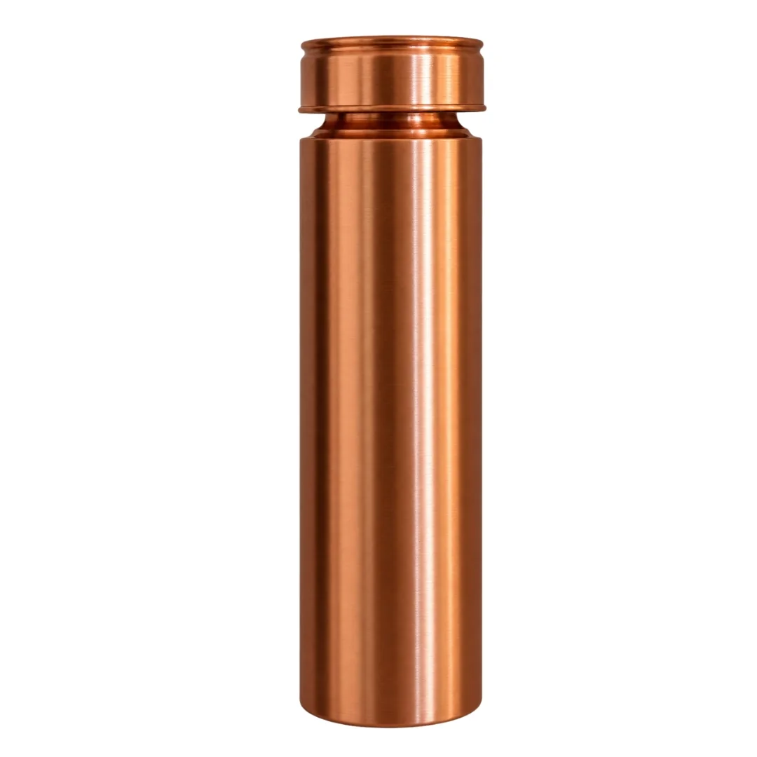 Fľaša na vodu z čistej medi, rovný model, matná brúsená povrchová úprava, 950ml / 330 g