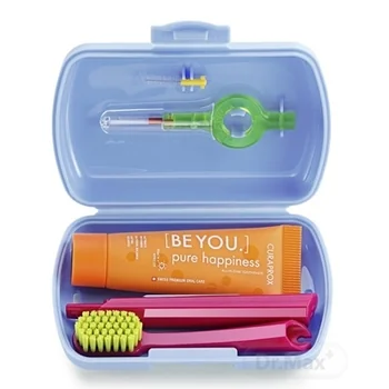 Curaprox Travel Set - 1x kefka,2xCPS, 1xpasta 10ml, modrý 1×1 set, zubná hygiena