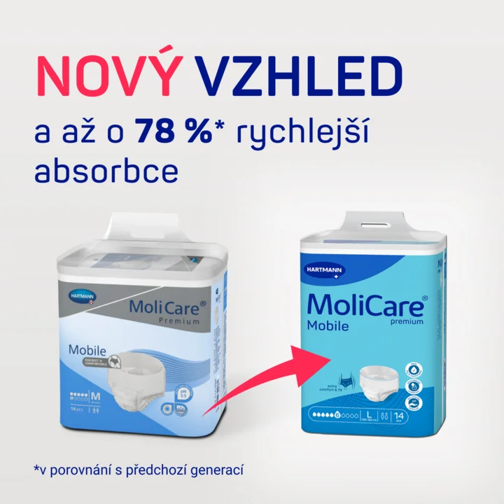 MOLICARE MOBILE PREMIUM 6KV. M/MODRE 1×14 ks, inkontinenčné novhavičky