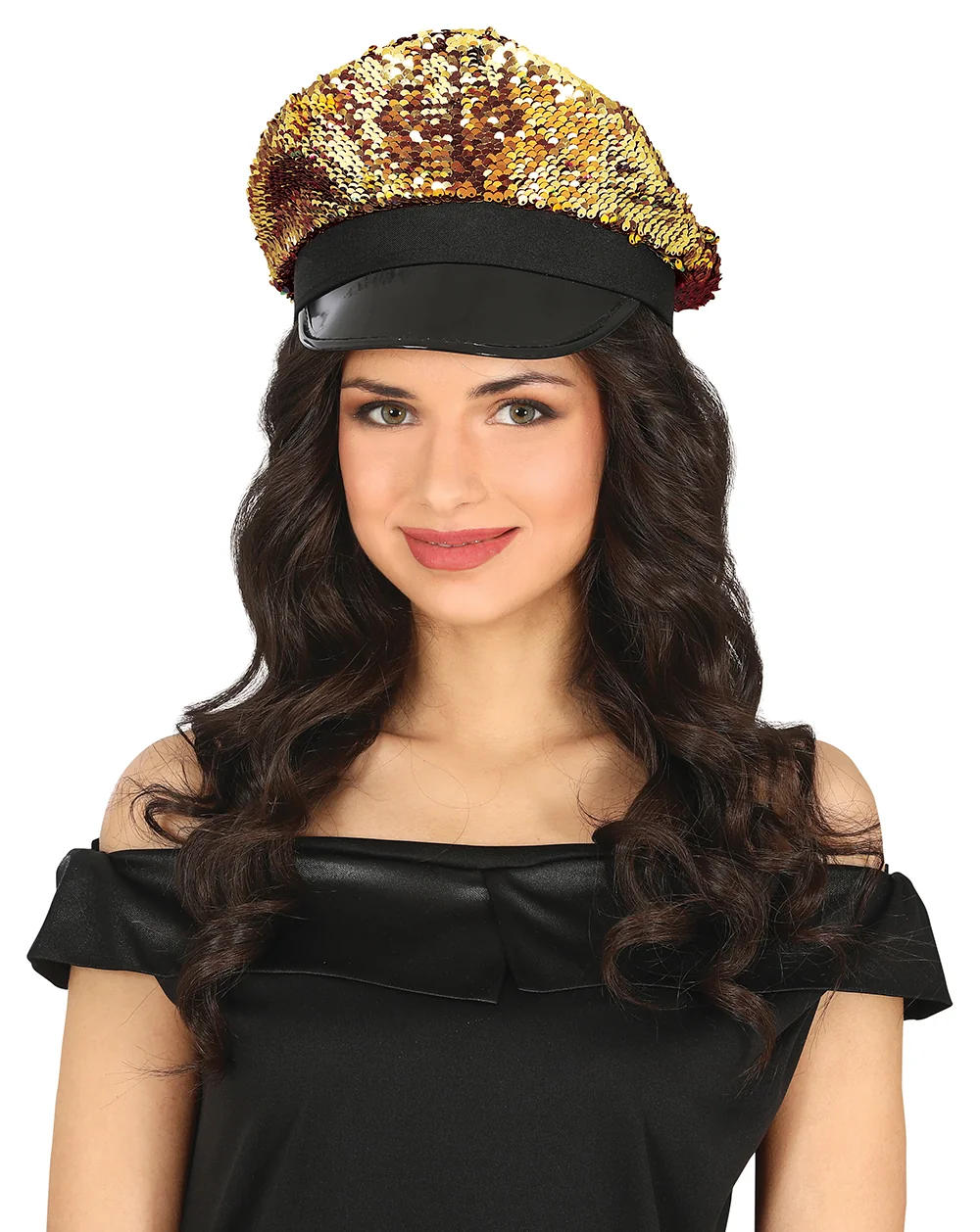 Party klobúk zlato-čierny trblietavý