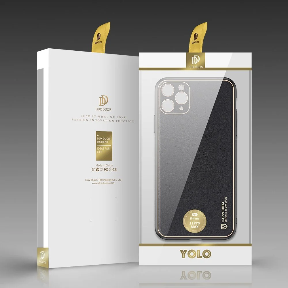 DUX DUCIS Yolo kožený kryt na iPhone 12 Pro Max, čierny