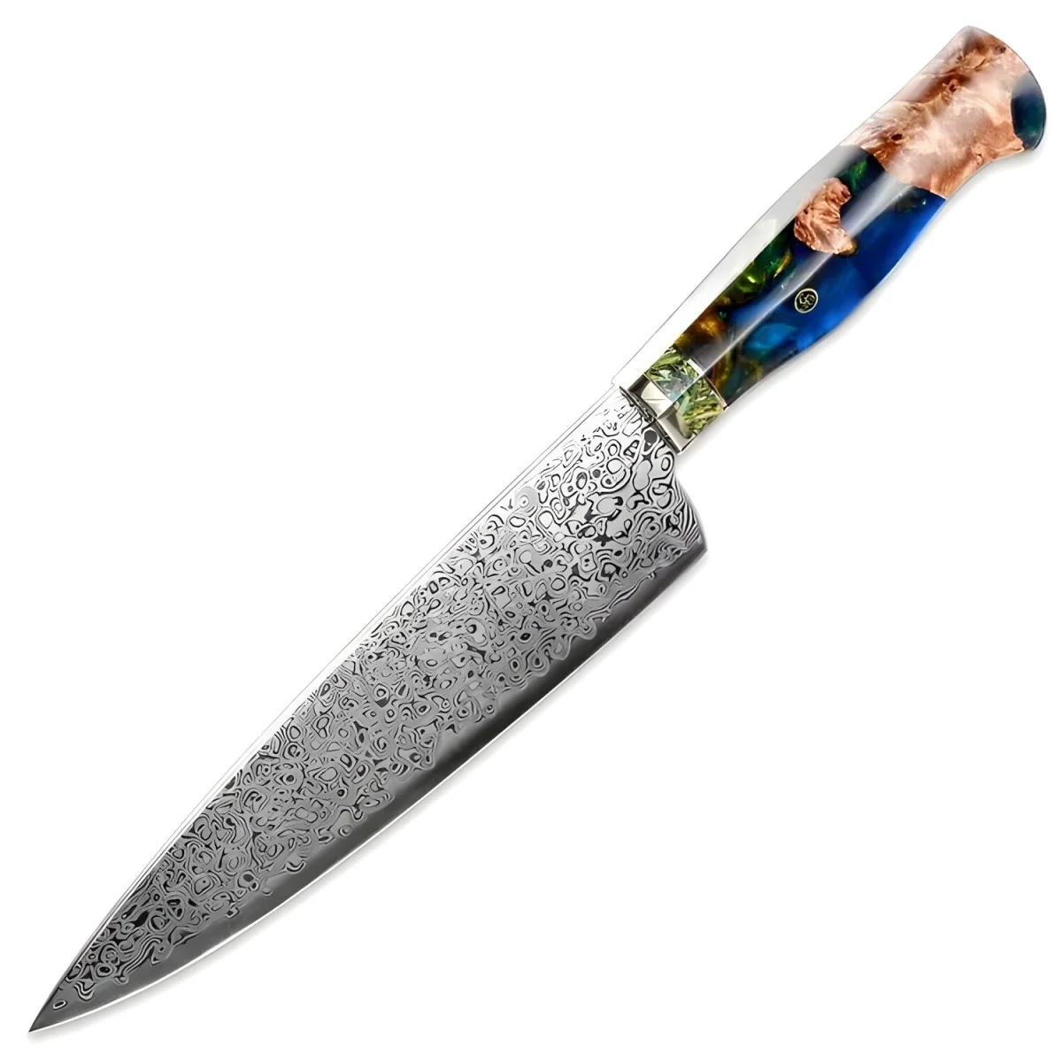 Damaškový kuchynský nôž Chef/Tmavo Zelená