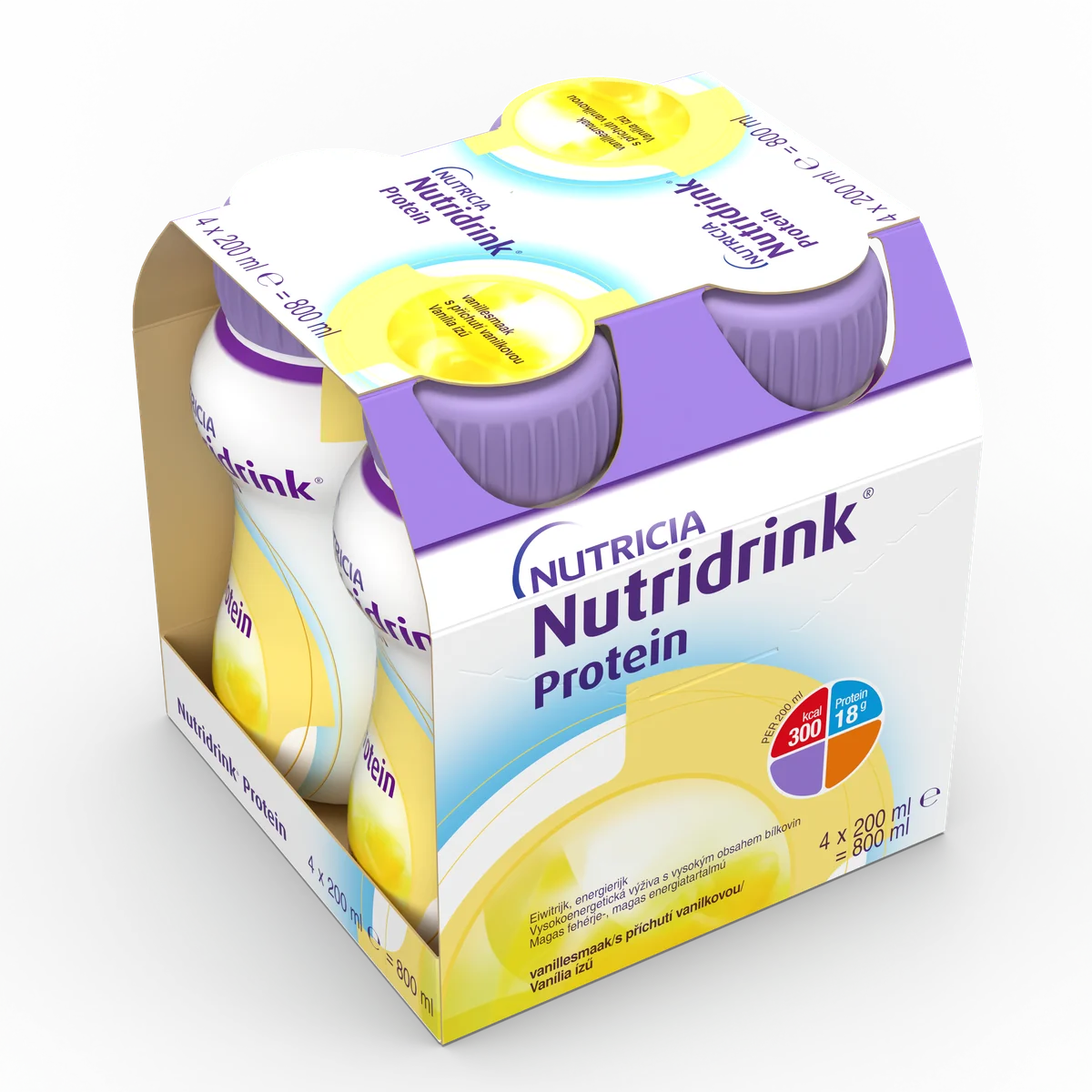 Nutridrink Protein s vanilkovou príchuťou 4 × 200 ml