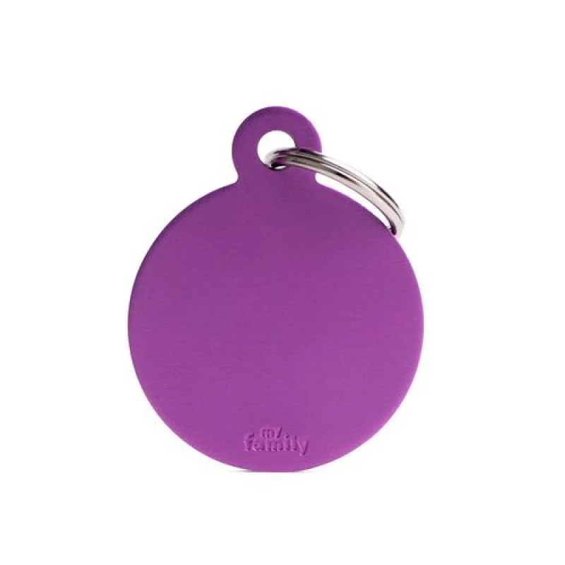 MF BIG ROUND ALUMINUM PURPLE 3,93x3,17 cm gravírovateľný prívesok