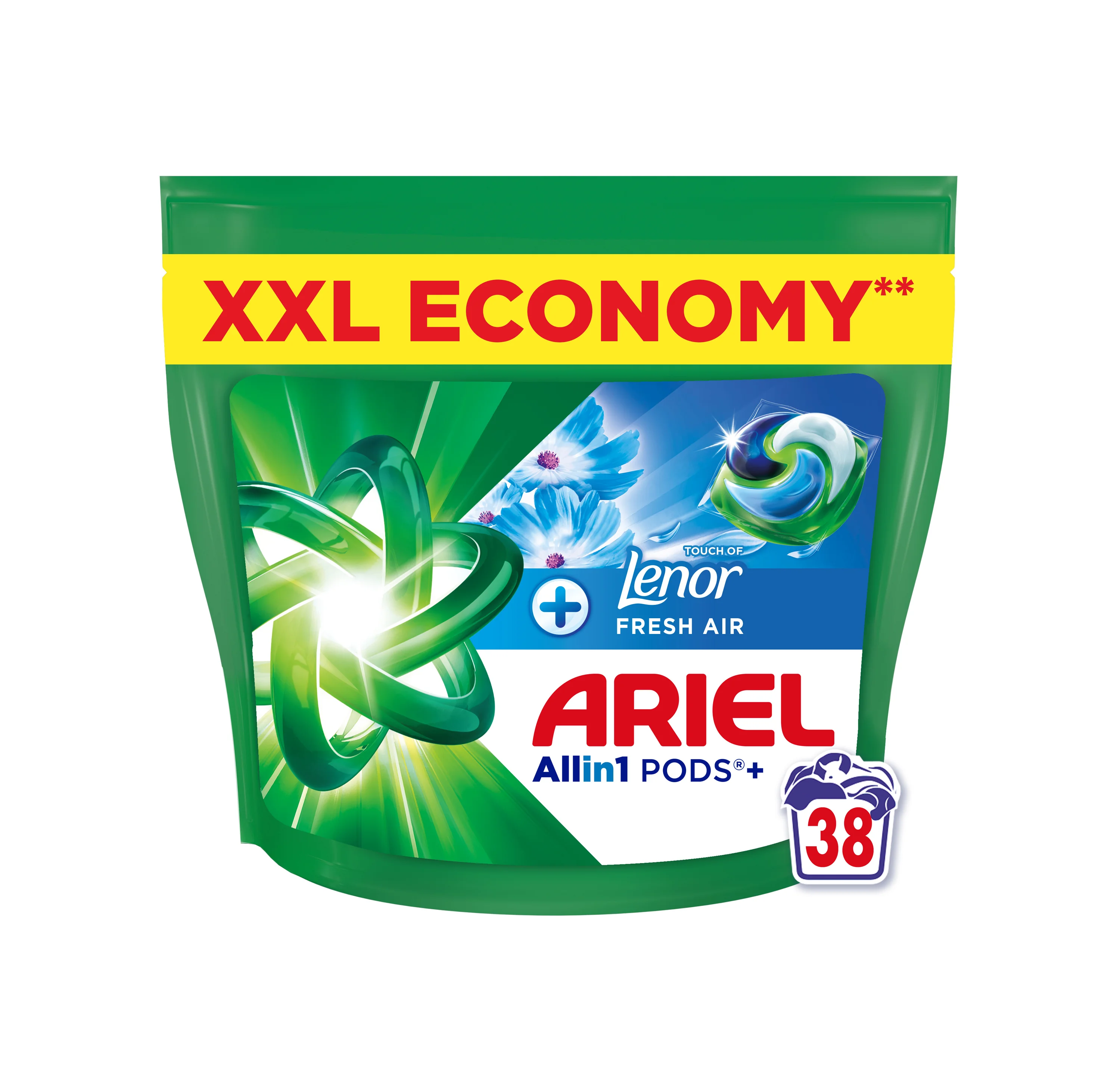 Ariel Fresh Air Allin1 + kapsuly na pranie, 38 praní 38 ks