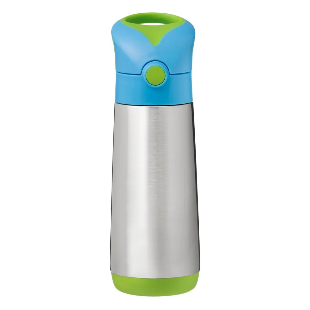 Termoska na pitie so slamkou 500 ml modrá/zelená