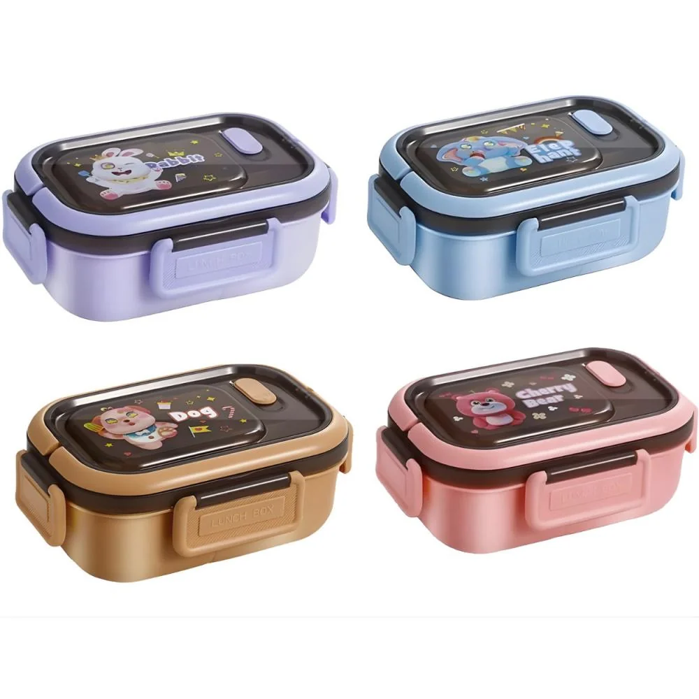 Lunchbox s priehradkami a príborom Fialová/zajačik