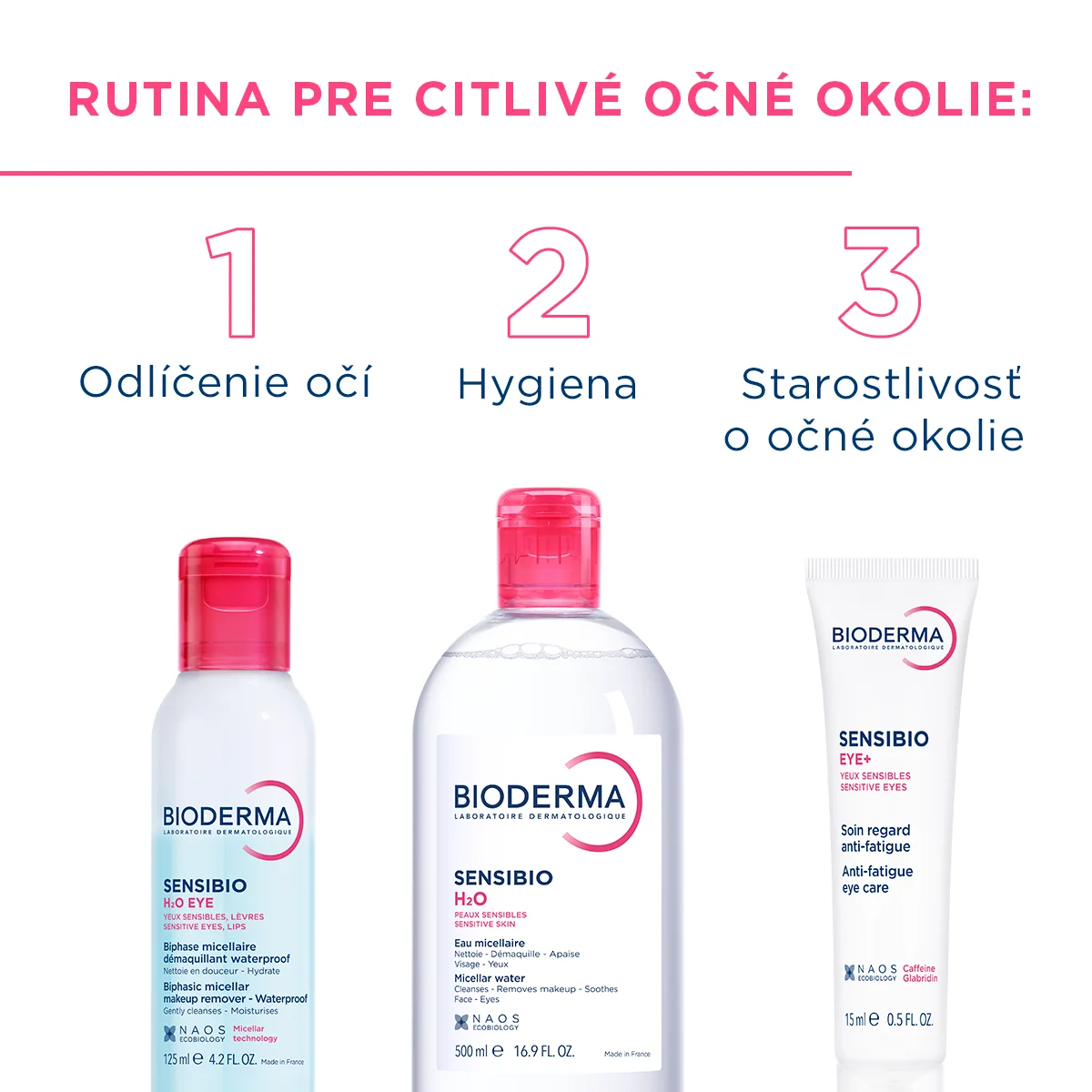BIODERMA Sensibio H2O eye dvojfázový odličovač na oči a pery 125 ml
