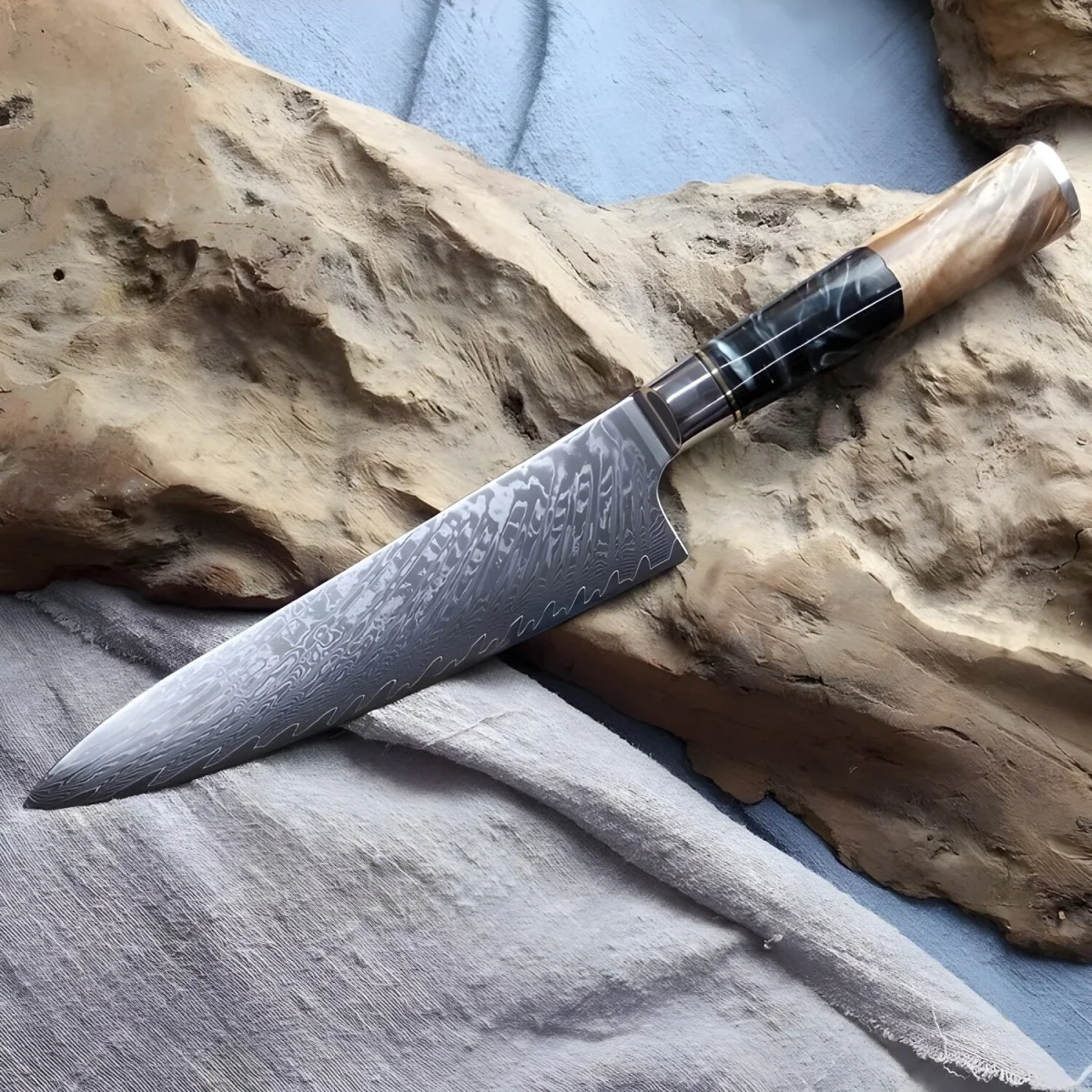 Damaškový kuchynský nôž 33cm, čepeľ 19,5cm
