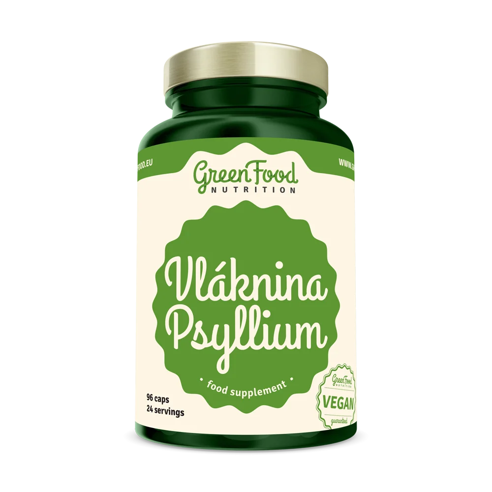 GreenFood Nutrition Vláknina Psylium 96cps 1×96 cps, výživový doplnok