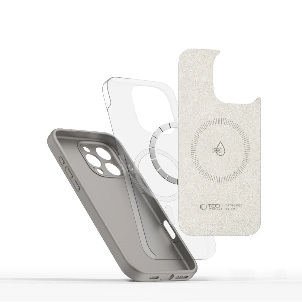 Tech-Protect Liquid Silicone MagSafe kryt na iPhone 16 Pro Max, sivý
