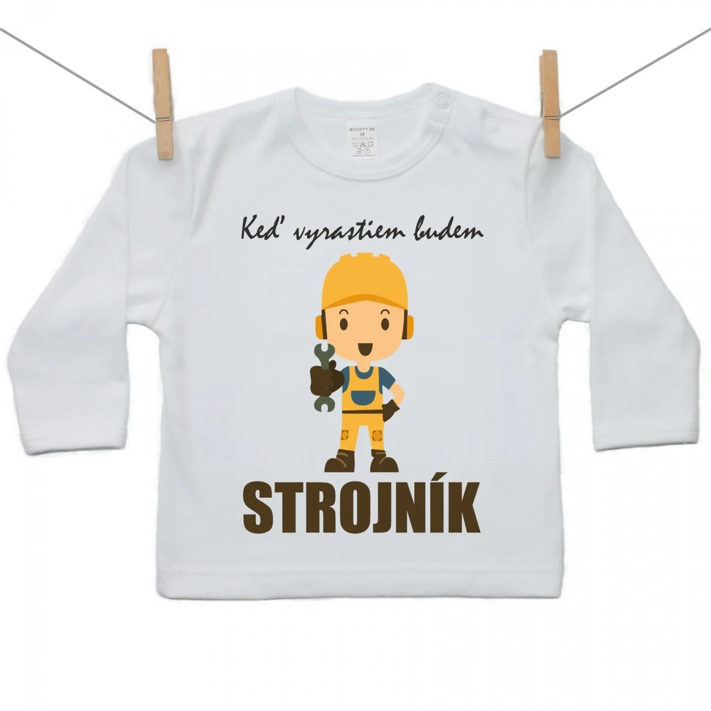 Boodyy Tričko s dlhým rukávom Keď vyrastiem budem strojník Veľkosť: 92