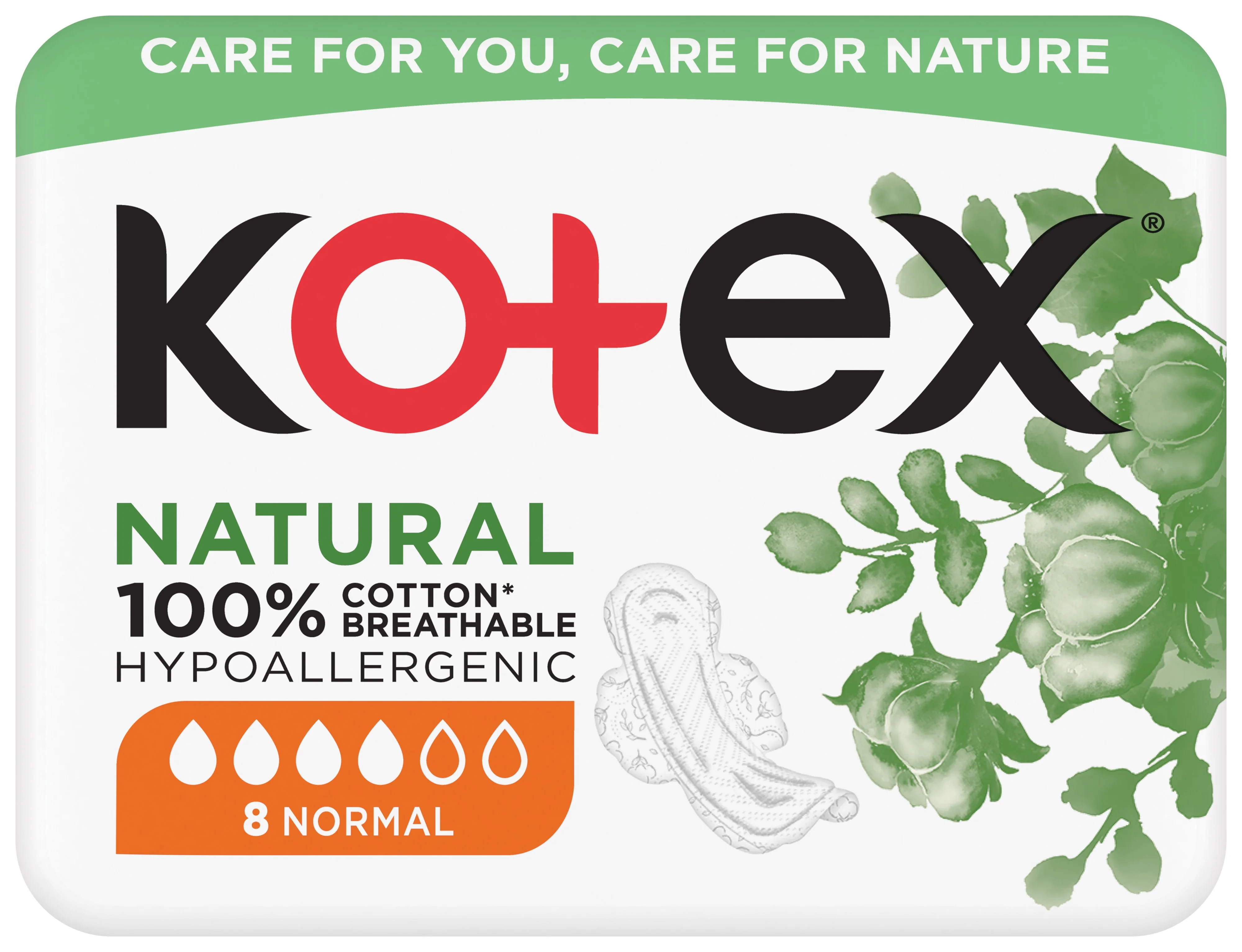 KOTEX vložky Natural Normal single 8 ks 1×8 ks, dámske hygienické vložky
