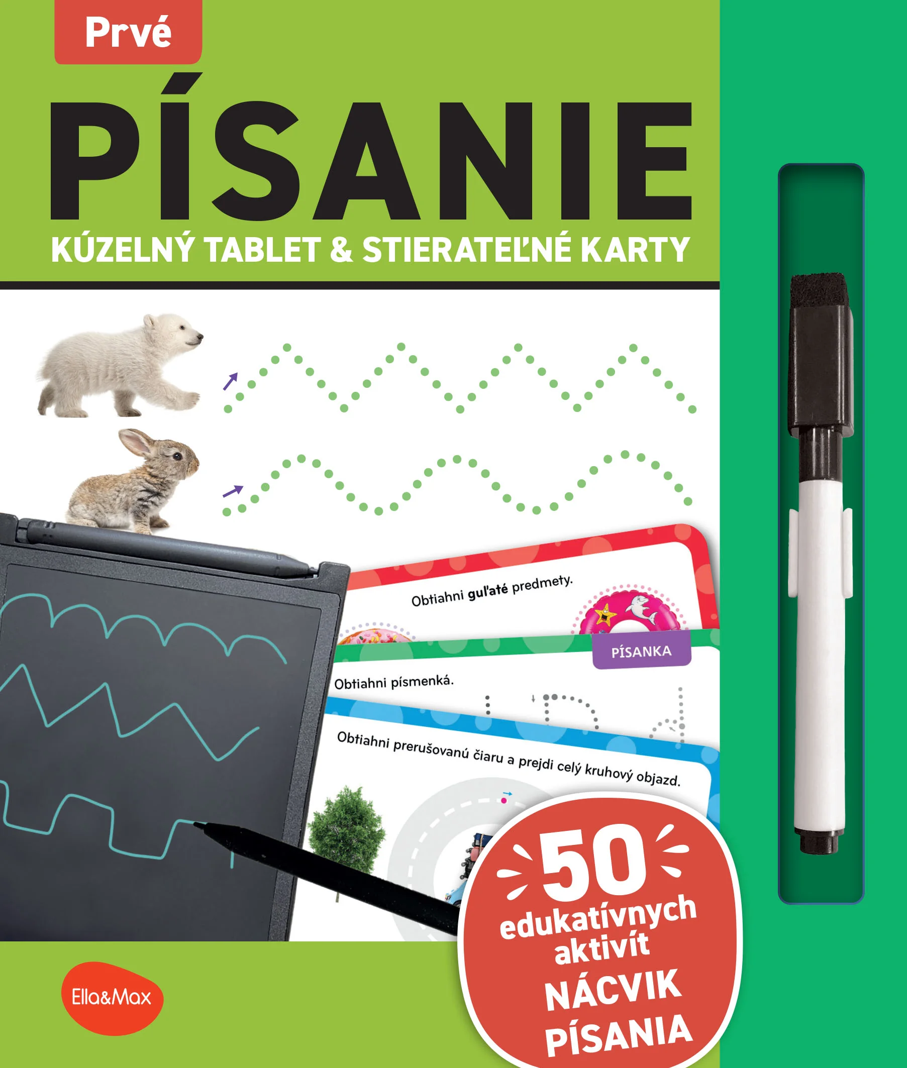 ELLA&MAX Kúzelný tablet & stierateľné karty – Prvé písanie