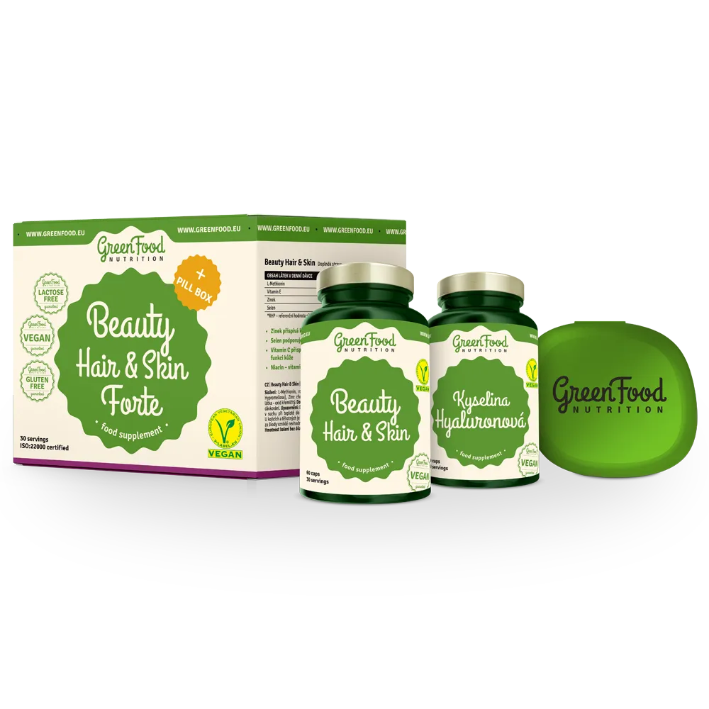 GreenFood Nutrition BEAUTY HAIR&SKIN Forte+Pillbox