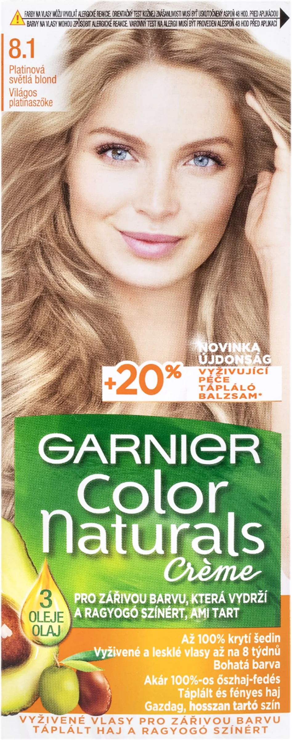 Garnier Color Naturals permanentná farba na vlasy 8.1 Platinová svetlá blond 1×1 kus, farba na vlasy