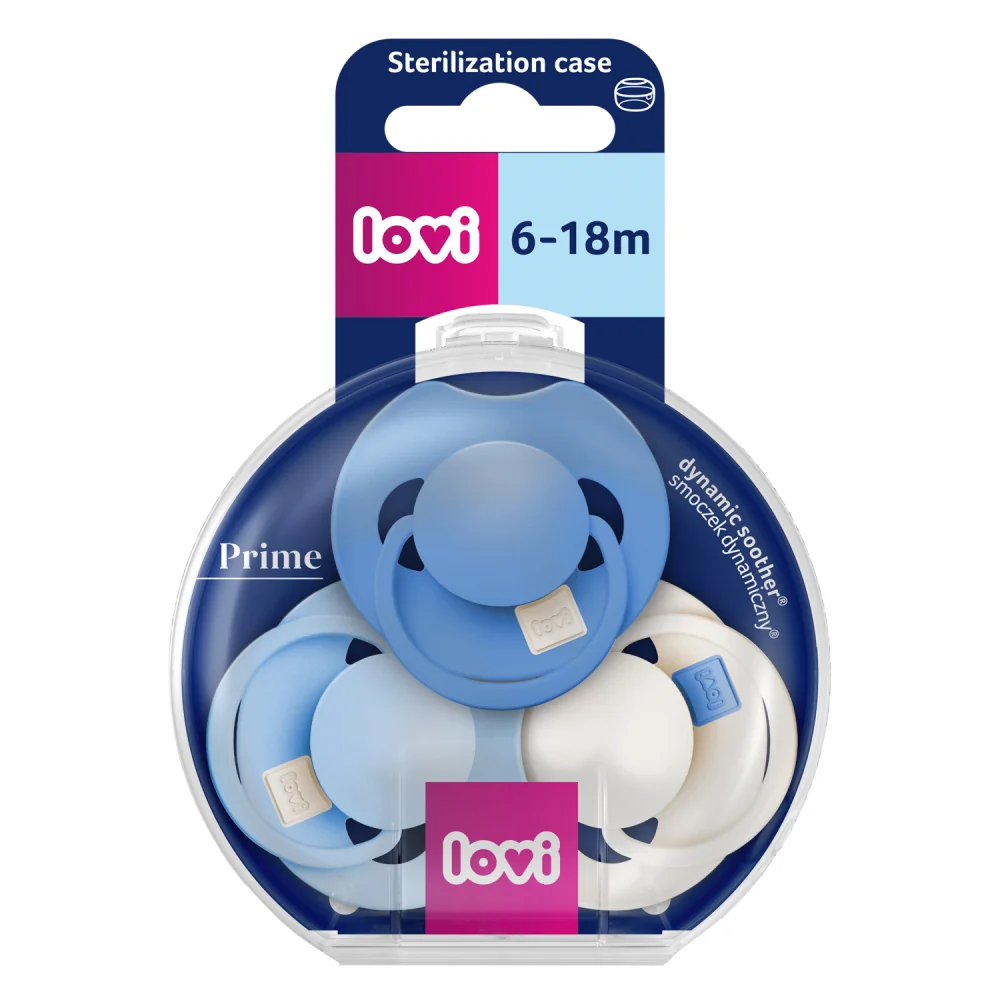 LOVI Cumlík silikónový dynamický PRIME 6-18m Ultramarine Blue 3 ks