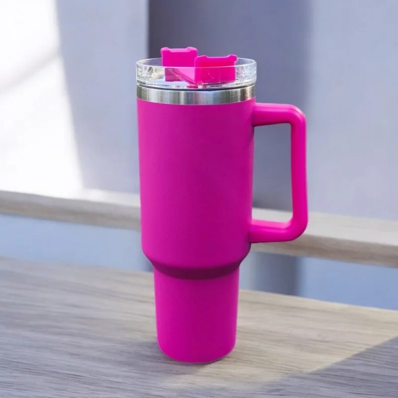 Livefy pohár so slamkou Happycup 1l, ružový 
