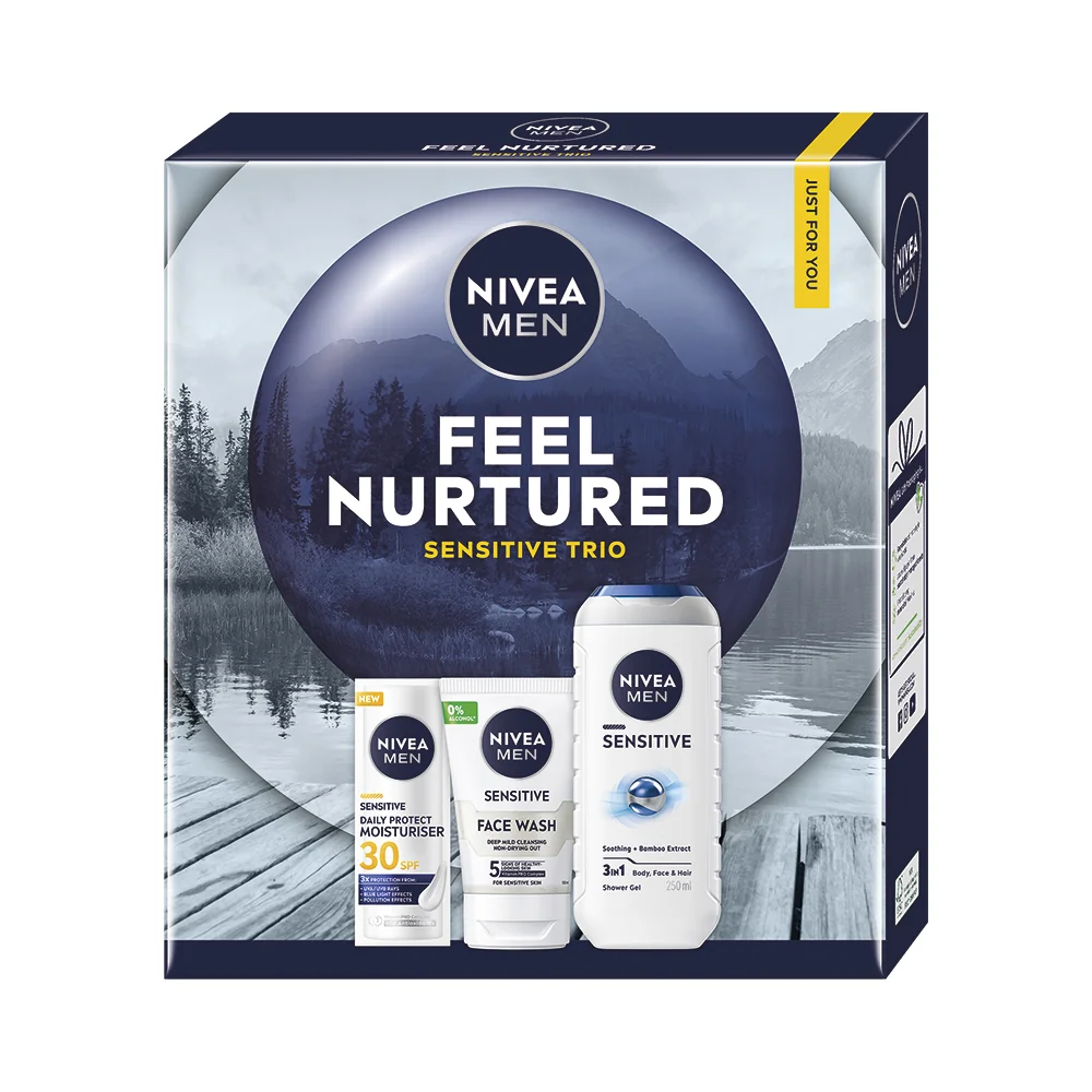 NIVEA MEN darčekové balenie šetrnej starostlivosti o citlivú mužskú pokožku 1 set