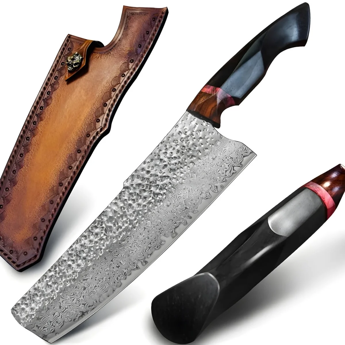 Damaškový kuchynský nôž Takafumi-Čierna 32,8cm, 228g, SKU: 26686