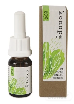 Konope co. 20% CBD v organickom argánovom oleji - Široké Spektrum 2000mg 1×10 ml, argonový olej