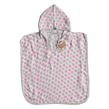 XKKO BMB Scandinavian Cross bambusové pončo baby pink, veľ. 2 (2–3 r.)