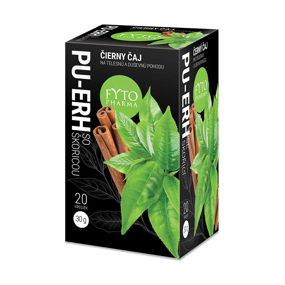 FYTO Pu-erh so škoricou 20×1,5 g, čierny čaj