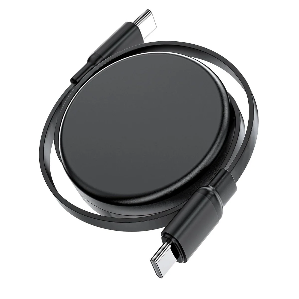 Sťahovací USB-C na USB-C kábel 60 W - 0,8 m - Čierna